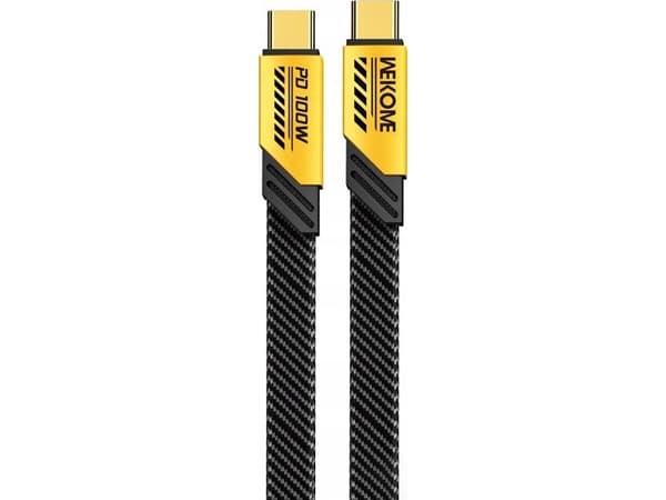WEKOME WDC-192 Mecha Series - USB-C til USB-C-tilkoblingskabel 100W Hurtiglading 1,2 m (gul)