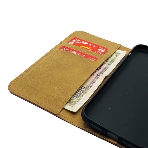 Plånboksfodral i Läder för iPhone XS MAX (TOMKAS)