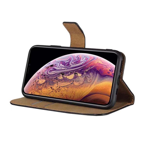 Plånboksfodral i Läder för iPhone XS MAX (TOMKAS)