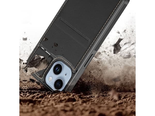 Lommebokveske 3 i 1 med stativ iPhone 14 Plus MagSafe RFID Blocker Dux Ducis Rafi Mag - Svart
