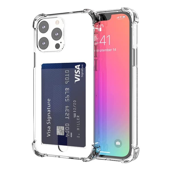 iPhone 14 Pro Max - Praktiskt Skyddsskal Korthållare