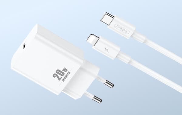 Remax laddare REMAX PRIME II SERIES 20W RP-U5 + USB-C/LIGHTNING CABLE 1M