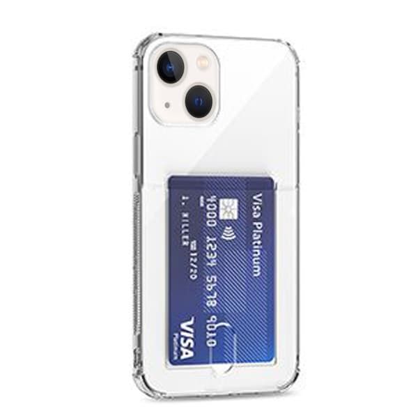 Stilsäkert Skyddsskal med plats för Kort - iPhone 13 Mini Genomskinlig Genomskinlig