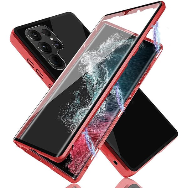 Dubbelsidigt (Magnetiskt) Skal- Samsung Galaxy S22 Ultra Röd