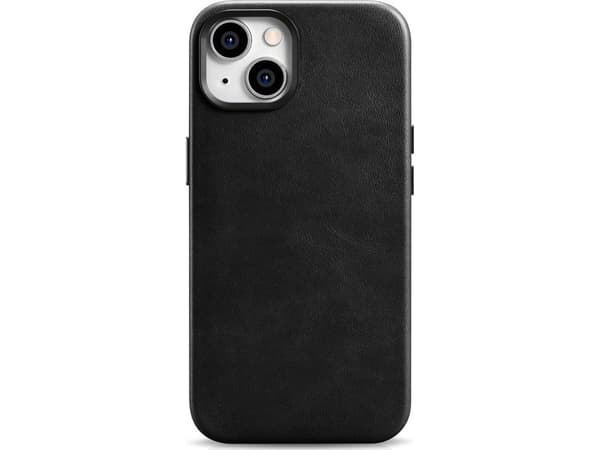 iCarer Oil Wax Premium Leather Case magnetisk lærveske for iPhone 14 Plus med MagSafe svart (WMI14220703-BK)