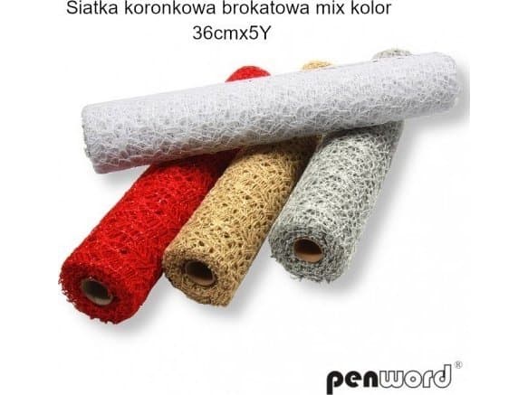 Dekorativt blondenett, blanding av farger, 36cmx50Y