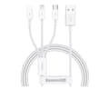 Miniatyrbild 1 av 5: Baseus SUP0003529, 1 m, USB A, USB C/Micro USB-A/Lightning, USB 3.2 Gen 1 (3.1 Gen 1), Vit