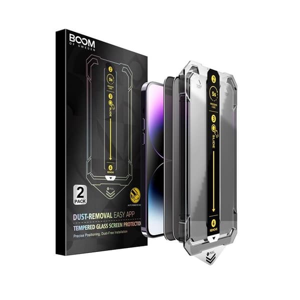 BOOM iPhone 13 Pro Max Privacy Härdat Glas Skärmskydd - 2 Pack