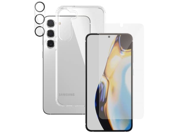 PanzerGlass - 3-i-1 beskyttelsespakke - beskyttelsesboks for mobiltelefon - polykarbonat, termoplast-polyuretan (TPU) - for Samsung Galaxy S23+