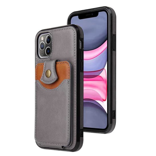 iPhone 12 Pro Skal med Kortfack Grå