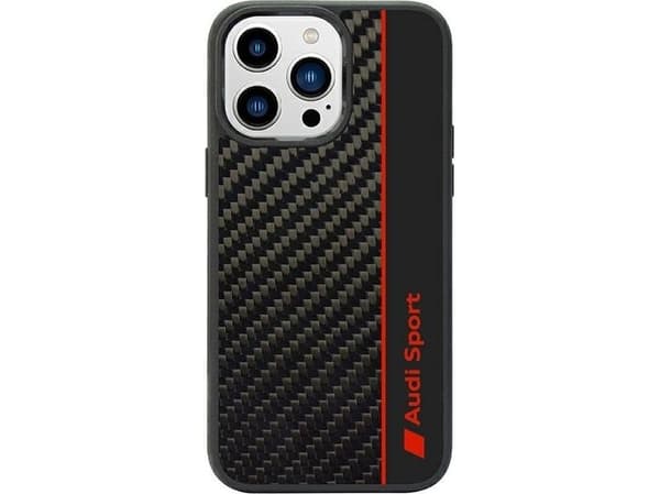 Deksel Audi karbonfiberstriper på iPhone 14 Pro - svart