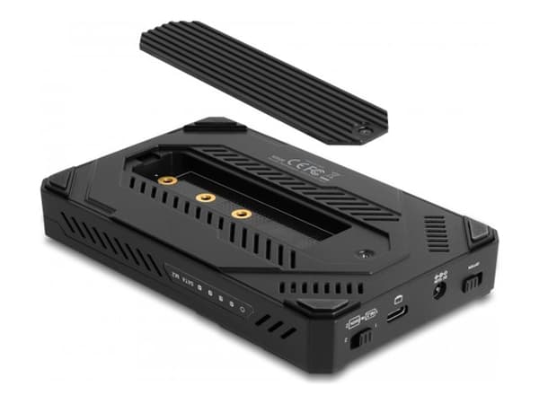 Delock USB Type-C-kabinett for 1 x M.2 NVMe SSD + 1 x 2.5? SATA SSD / HDD med klonefunksjon Sort
