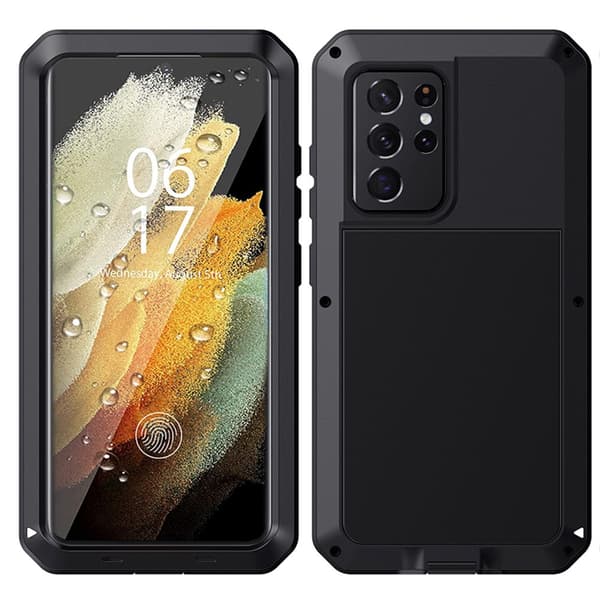Samsung Galaxy S21 Ultra- Kraftigt 360-Skyddsfodral i Aluminium