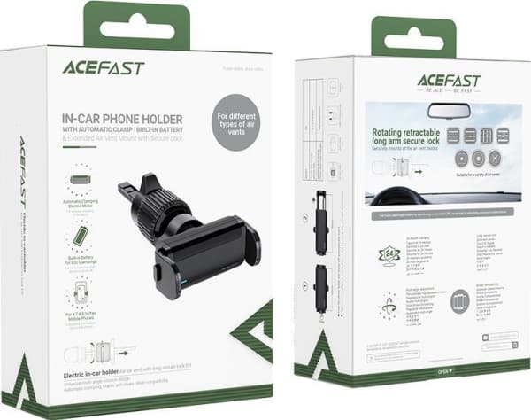Acefast Acefast automaattinen autopuhelimen pidike tuuletussäleikköön musta (D9 musta)
