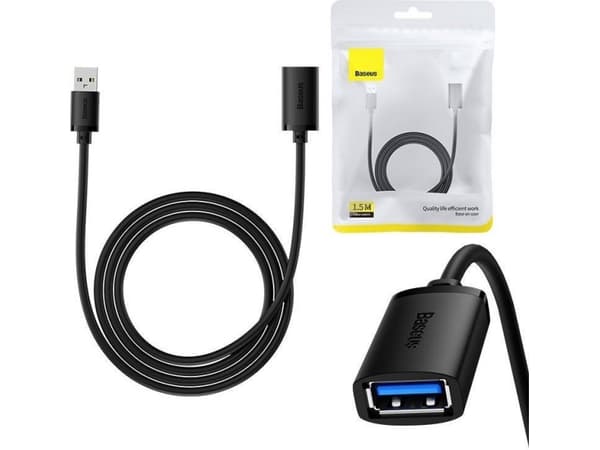 Baseus AirJoy Series USB 3.0 skjøtekabel 1,5m - svart