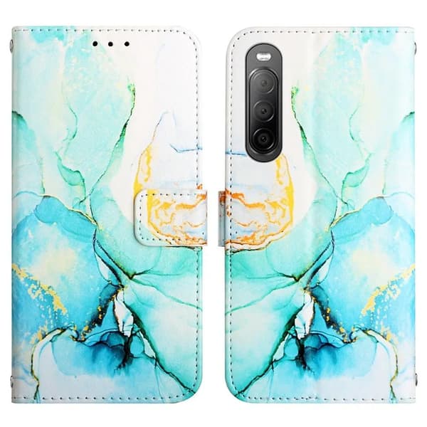 Sony Xperia 10 IV Plånboksfodral Pattern Printing - Grön 003
