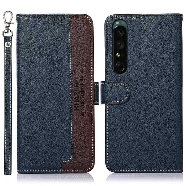 KHAZNEH Sony Xperia 1 V Plånboksfodral Blå/Brun