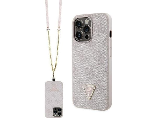 Guess GUHCP13XP4TDSCPP-deksel til iPhone 13 Pro Max 6,7" - Rosa Crossbody 4G metalllogo