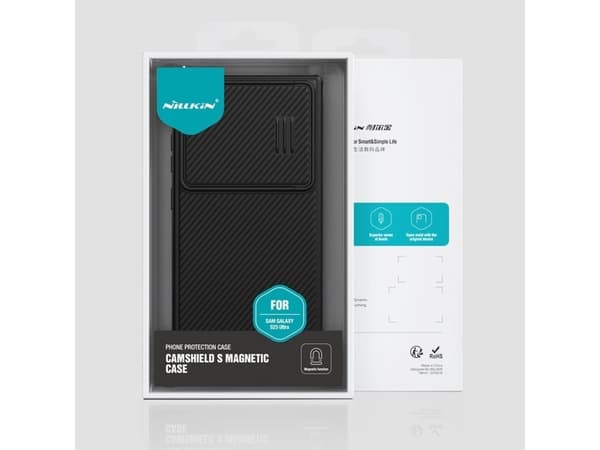Nillkin CamShield S magnetisk deksel til Samsung Galaxy S23 Ultra Cover med MagSafe med kamerabeskyttelse Svart