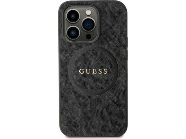 Deksel Guess Saffiano MagSafe sikring iPhone 11 / Xr - svart farge