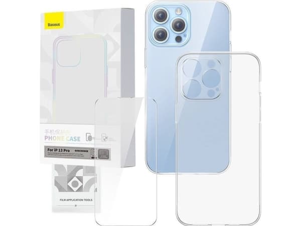 Baseus beskyttende Baseus Corning gjennomsiktig deksel og herdet glass for iPhone 13 Pro