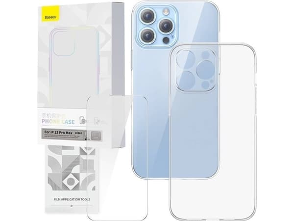 Baseus beskyttende Baseus Corning gjennomsiktig deksel og herdet glass for iPhone 13 Pro Max
