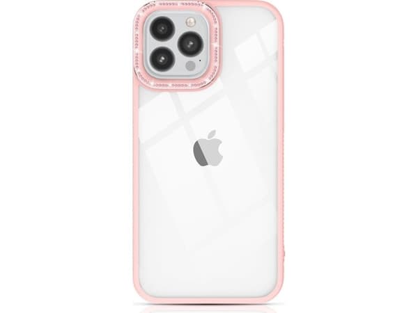 Kingxbar Kingxbar Sparkle Series iPhone 13 Pro-deksel med krystaller som holder bakdekselet rosa