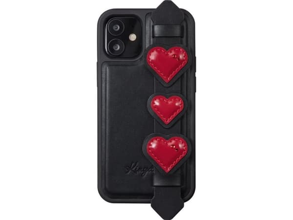 Kingxbar Kingxbar Sweet Series geelikotelo koristeltu aidoilla Swarovski-kristalleilla jalustalla iPhone 12 mini musta universaali