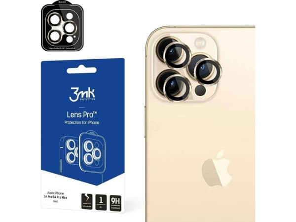 3MK Hybrid Camera Lens Glass 3MK Lens Protection Pro Apple iPhone 14 Pro/14 Pro Max kultainen/kultainen