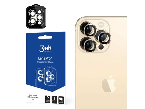 3MK Hybrid Camera Lens Glass 3MK Lens Protection Pro Apple iPhone 14 Pro/14 Pro Max kultainen/kultainen