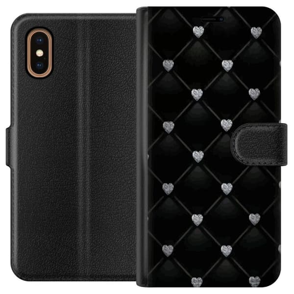 Apple iPhone XS Max Tegnebogsetui Hjerte Diamant