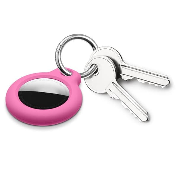 Airtag hållare med nyckelring  - Rosa