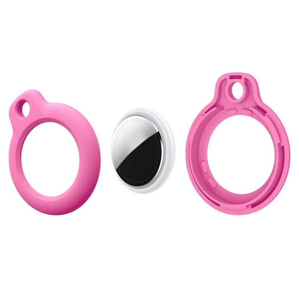 Airtag hållare med nyckelring  - Rosa