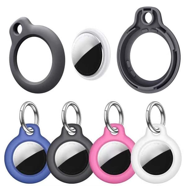 Airtag hållare med nyckelring  - Rosa