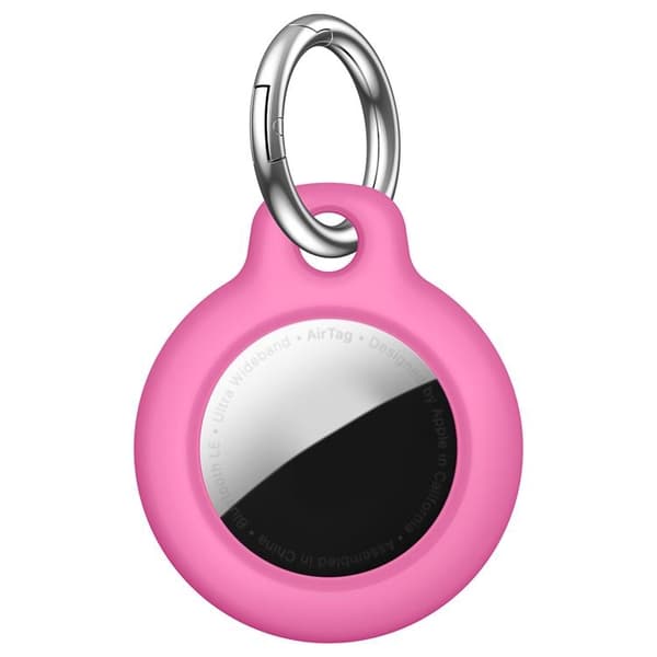 Airtag hållare med nyckelring  - Rosa