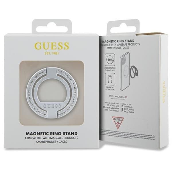 Guess Ringhållare Magsafe Rhinestone - Silver