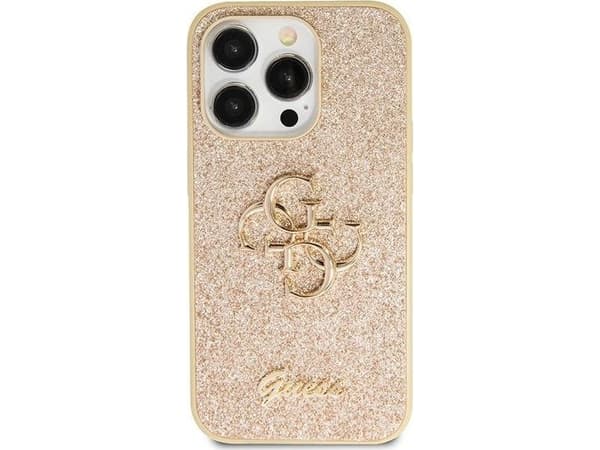 Originalt frontpaneldeksel GUESS GUHCP13LHG4SGD for iPhone 13 Pro (fast Glitter Big 4G / Gull)