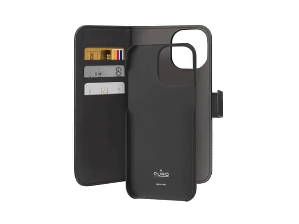 PURO PUIPC15P61BOOKC3BLK, Etui, Apple, IPhone 15 Pro, 17 cm (6.7"), Sort