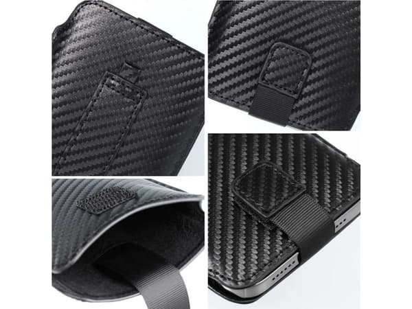 ForCell Futerał Forcell POCKET Carbon - Model 09 - do IPHONE 13 mini / 6 / 7 / 8 / 12 mini SAMSUNG S3 (i9300) / S4 (i9500) / A3