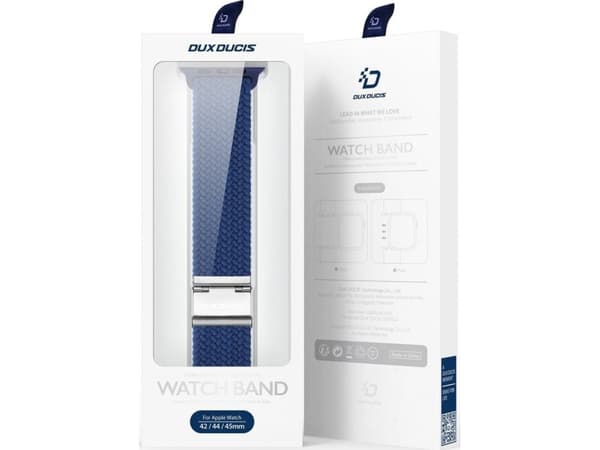 Dux Ducis Dux Ducis-rem (Mixture II-versjon) stropp Apple Watch Ultra, SE, 8, 7, 6, 5, 4, 3, 2, 1 (49, 45, 44, 42 mm) flettet båndarmbånd blå