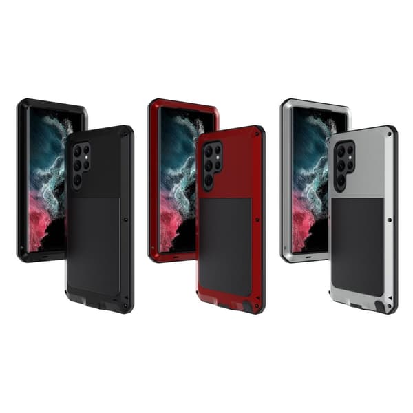 HEAVY DUTY Skyddsfodral Aluminium - Samsung Galaxy S22 Ultra Svart