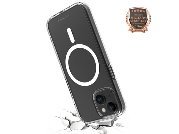 Vivanco Mag Steady, Suojus, Apple, iPhone 15, 15,5 cm (6.1"), Läpinäkyvä