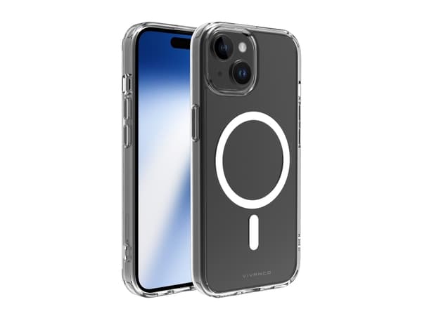 Vivanco Mag Steady, Suojus, Apple, iPhone 15, 15,5 cm (6.1"), Läpinäkyvä