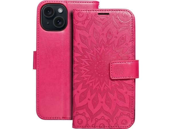 OEM Kabura MEZZO Book do IPHONE 15 mandala magenta OEM Kabura MEZZO Book do IPHONE 15 mandala magenta
