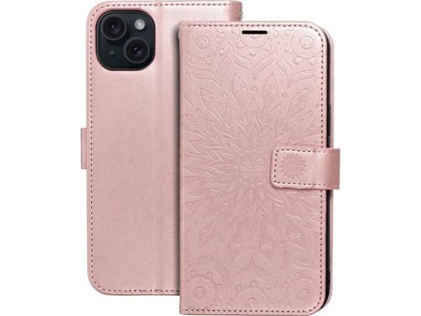 OEM Kabura MEZZO Book do IPHONE 15 Plus mandala złoty róż