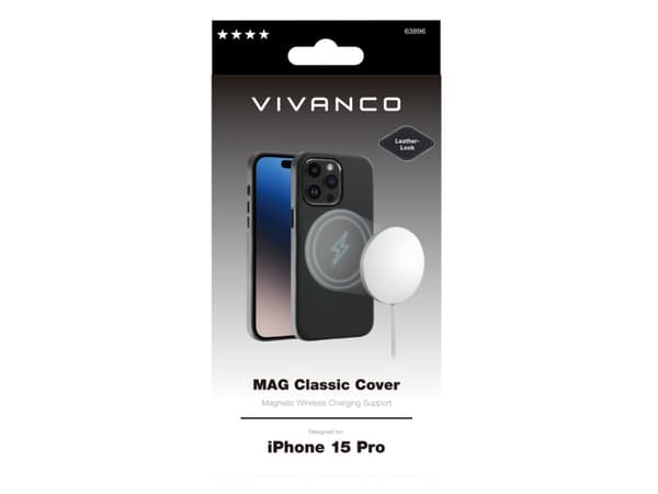 Vivanco Mag Classic, Suojus, Apple, iPhone 15 Pro, 15,5 cm (6.1"), Musta
