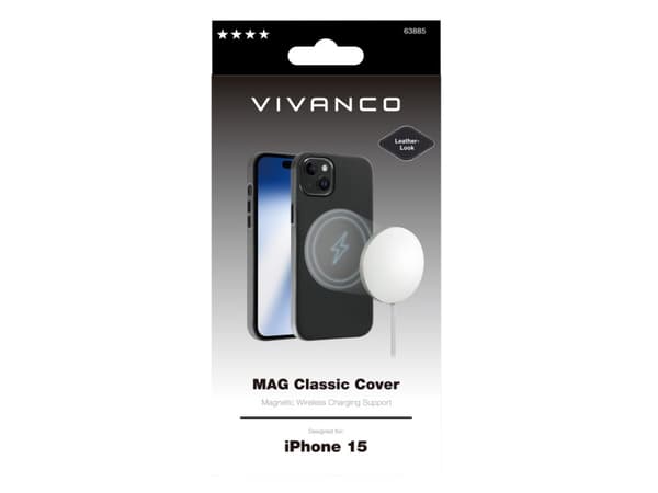 Vivanco Mag Classic, Etui, Apple, iPhone 15, 15,5 cm (6.1"), Sort