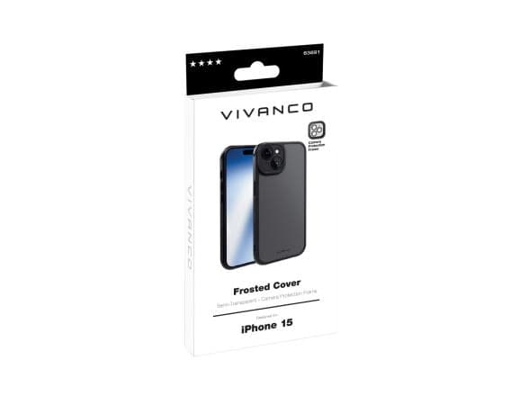 Vivanco FRSTCVVIPH15BK Mobiltelefon backcover Apple iPhone 15 Sort, Transparent