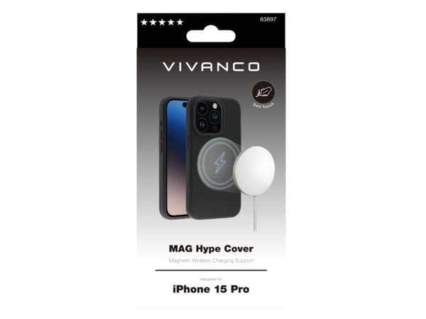 Vivanco Mag Hype, Etui, Apple, iPhone 15 Pro, 15,5 cm (6.1"), Sort