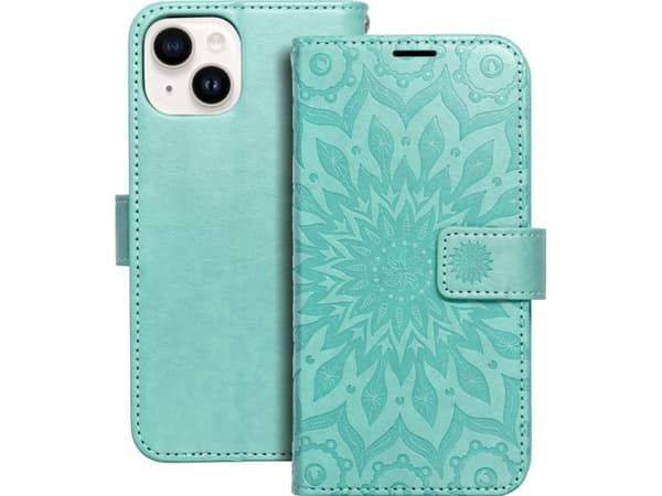OEM Kabura MEZZO Book do IPHONE 14 mandala zielony